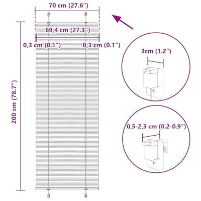 Pliss rolgordijn 70x200 cm stofbreedte 69,4 cm polyester blauw