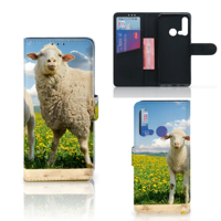 Huawei P20 Lite (2019) Telefoonhoesje met Pasjes Schaap en Lammetje - thumbnail