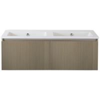 Frozen 3D Badmeubelset 120 cm - Greeplijst in Kleur - Olive - Keramische Wastafel Wit Zonder Kraangat - thumbnail