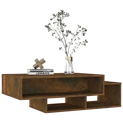 Salontafel 105x55x32 cm bewerkt hout gerookt eikenkleurig Salontafel 105x55x32 cm bewerkt hout gerookt eikenkleurig