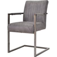 Eetkamerstoel Fresno met arm antraciet - thumbnail