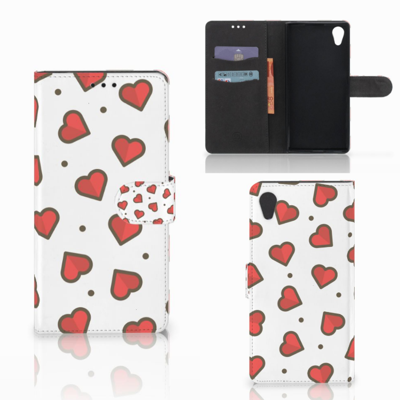 Sony Xperia XA1 Plus Telefoon Hoesje Hearts Sony Xperia XA1 Plus Telefoon Hoesje Hearts