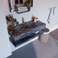 MONDIAZ ALAN-DLUX 100cm planchet Lava. Vrijhangende wastafel CLOUD midden 1 kraangat, kleur Lava. - thumbnail