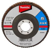 Makita Accessoires Lamellenschuurschijf 115mm A80 - D-27252 D-27252 - thumbnail