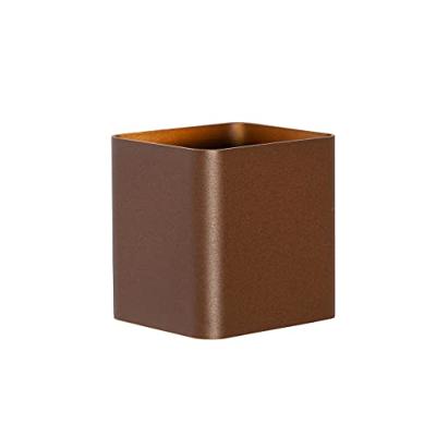 QAZQA Moderne wandlamp roestbruin incl. LED IP54 vierkant - Evi QAZQA Moderne wandlamp roestbruin incl. LED IP54 vierkant - Evi