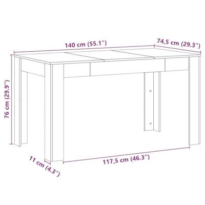 Eettafel 140x74,5x76 cm bewerkt hout artisanaal eikenkleurig
