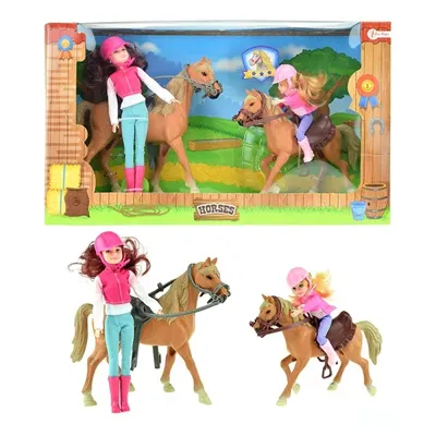 Horses Paardrijden Speelset 2 Poppen + Paarden