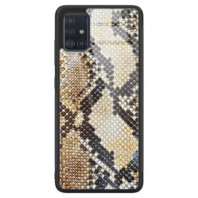 Samsung Galaxy A51 glazen hardcase - Golden snake