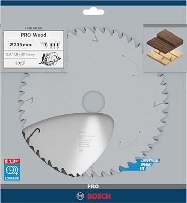 Bosch Accessories Standard for Wood Speed 2608640807 Hardmetaal-cirkelzaagblad 235 x 30 x 2.6 mm Aantal tanden: 30 1 stuk(s)