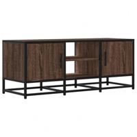Tv-meubel 100x35x41 cm bewerkt hout metaal bruin eikenkleur - thumbnail