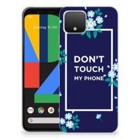Google Pixel 4 Silicone-hoesje Flowers Blue DTMP - thumbnail