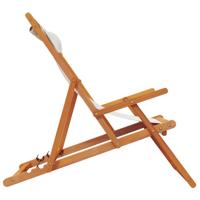 Strandstoelen 2 st inklapbaar stof crèmekleurig - thumbnail