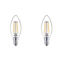 Philips LED 77761600 LED-lamp Energielabel F (A - G) E14 4.3 W = 40 W Warmwit (Ø x h) 3.5 cm x 9.7 cm Filament / Retro-LED 2 stuk(s) - thumbnail