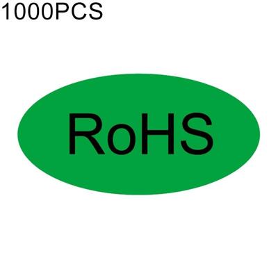 1000 stuks ovaal vorm zelfklevende RoHS Sticker RoHS Label grootte: 10x20mm