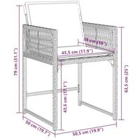 7-delige Tuinset met kussens poly rattan zwart - thumbnail