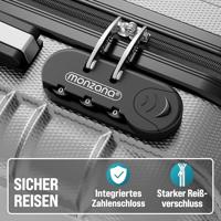 Reiskoffers Zilver 4-delig ABS met gratis accessoires - thumbnail