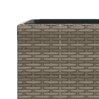 VidaXL Plantenbakken 2 st 30x30x60 cm poly rattan grijs