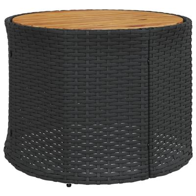 3-delige Loungeset halfrond poly rattan zwart - thumbnail