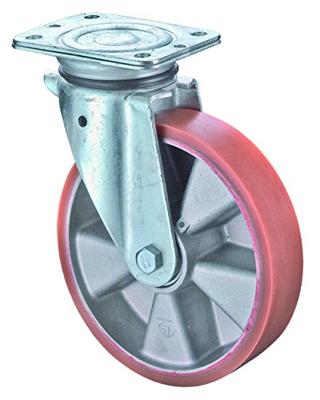 BS Rollen Zwenkwiel | wiel-d. 200 mm draagvermogen 600 kg | met schroefplaat | gietwerk polyurethaan-wielband | 1 stuk - N100.B90.203 N100.B90.203