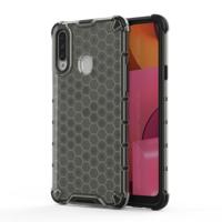 Voor Galaxy A20s shock proof honingraat PC + TPU case (zwart) - thumbnail