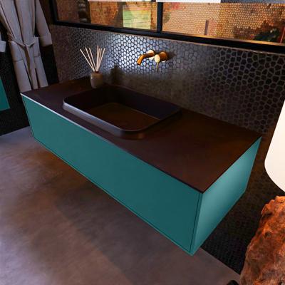 Badkamermeubelset Mondiaz Erin 120 cm met 1 Lade met RIDGE Wastafel Midden Urban Zonder Kraangaten Greeploos Mat Smag Badkamermeubelset Mondiaz Erin 120 cm met 1 Lade met RIDGE Wastafel Midden Urban Zonder Kraangaten Greeploos Mat Smag