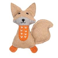 Jack and Vanilla Hondenspeelgoed - Knuffel met piep en knisper - Gerecycled - Vos - 22 cm - thumbnail