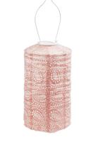 Lumiz solar lampion cylinder paisley 18 cm pink - thumbnail