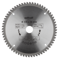 Wolfcraft Handcirkelzaagblad | HM | 64 Zähne | Ø235 x 30mm | 1 stuk - 6625000 - thumbnail