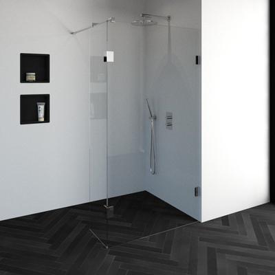 Brauer Void - Inloopdouche - Helder Glas - 110 x 200 cm - met Zijwand 40 cm - incl. Glascoating - Chroom
