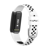 Fitbit Luxe - Siliconen sportbandje - Maat: Large - Wit + zwart - thumbnail