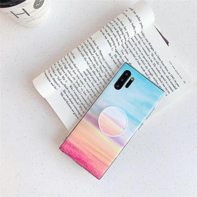 TPU glad Gemarmerde IMD mobiele telefoon geval met opvouwbare beugel voor Galaxy Note 10 + (Rainbow A16) TPU glad Gemarmerde IMD mobiele telefoon geval met opvouwbare beugel voor Galaxy Note 10 + (Rainbow A16)