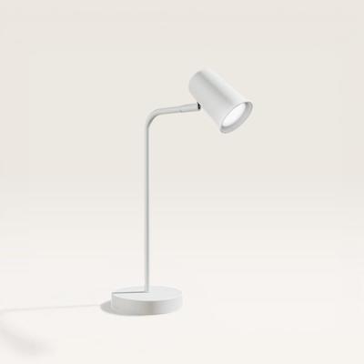 Riga - LED Tafellamp - 4 Watt 345 Lumen - 6500K Daglicht wit- Kantelbaar en Draaibaar - Ingebouwde snoerdimmer - Bureaulamp - GU10 - IP20 voor binnen - Wit