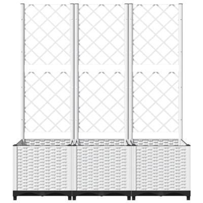 Plantenbak met latwerk 120x40x136 cm polypropeen wit Plantenbak met latwerk 120x40x136 cm polypropeen wit
