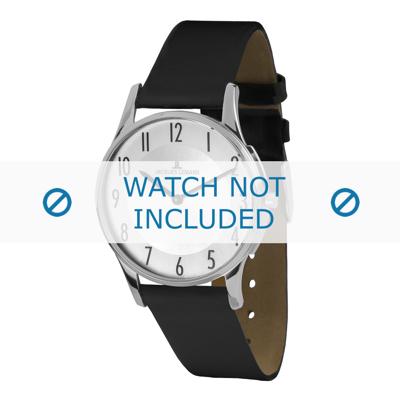 Jacques Lemans horlogeband 1-1851B Leder Zwart Jacques Lemans horlogeband 1-1851B Leder Zwart