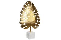 Decoratieve figuren DKD Home Decor 28 x 7,5 x 47 cm Gouden Wit Tropisch Blad van een plant - thumbnail