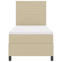 Boxspringbed Lichtgrijs en wit. 100 x 200 cm Katoen Stof - thumbnail