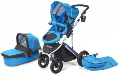 Mukki combi-kinderwagen Daily Transporter en reiswieg blauw