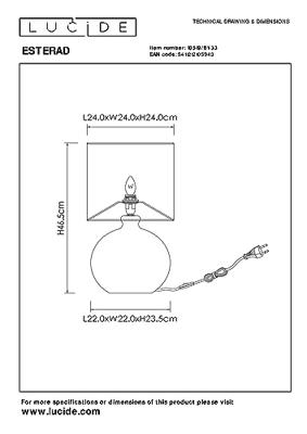 Lucide ESTERAD - Tafellamp - Ø 24 cm - 1xE14 - Groen