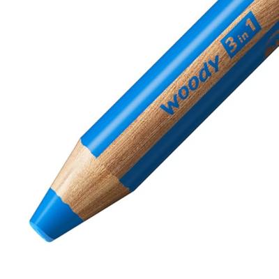 Kleurpotlood stabilo 880 woody 3 in 1 middelblauw | 5 stuks