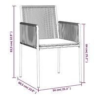 Tuinstoelen 2 st met kussens 54x60,5x83,5 cm poly rattan zwart - thumbnail