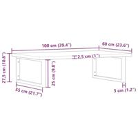 Badkamer wandschap staal en massief beukenhout - thumbnail