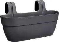 ELHO - Bloempot - Vibia Campana Easy Hanger Large - Antraciet - Buitenbalkon - L 24,1 x B 46 x H 26,5 cm - thumbnail