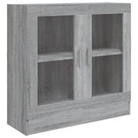 Vitrinekast 82,5x30,5x80 cm bewerkt hout grijs sonoma eiken - thumbnail