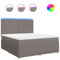 Boxspring met matras stof taupe 180x200 cm - thumbnail