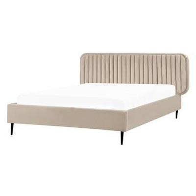 Beliani - BRIN - Tweepersoonsbed - Taupe - 140 x 200 cm - Fluweel Beliani - BRIN - Tweepersoonsbed - Taupe - 140 x 200 cm - Fluweel