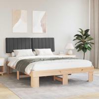 Bedframe met Gevoerd Hoofdgedeelte Donkergrijs 160 x 200 cm - thumbnail