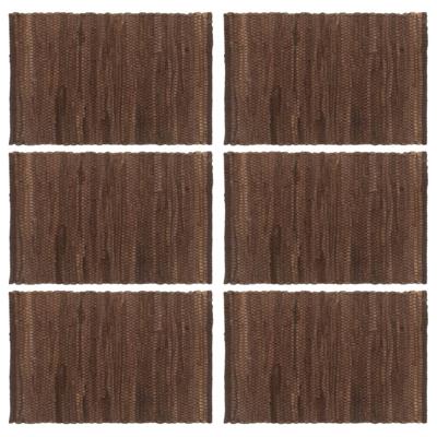 vidaXL Placemats 6 st chindi 30x45 cm katoen bruin vidaXL Placemats 6 st chindi 30x45 cm katoen bruin