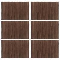 vidaXL Placemats 6 st chindi 30x45 cm katoen bruin - thumbnail