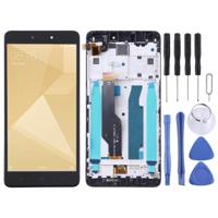 LCD-scherm en digitizer volledige assemblage met frame voor Xiaomi Redmi Note 4X (zwart) - thumbnail