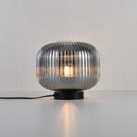 Tafellamp Virello vetro fumé s - E27-fitting - Bol van rookglas - Zwarte ronde voet - Metalen frame - IP20 voor binnen - thumbnail